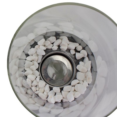 10.5" Black Bio Ethanol Tabletop Fireplace with Glass Panels