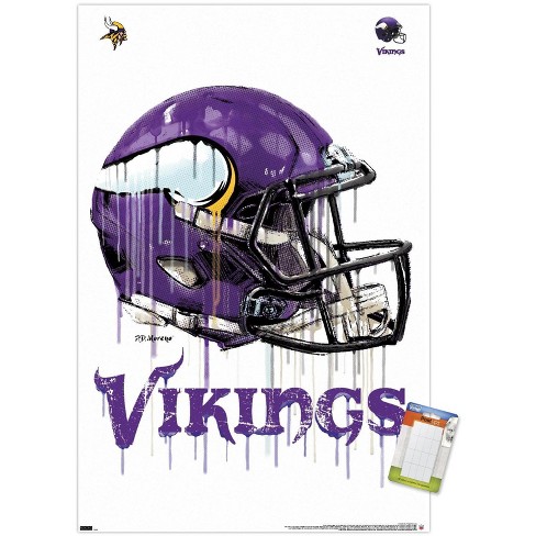 Trends International NFL Minnesota Vikings - Drip Helmet 20 Unframed Wall  Poster Print White Mounts Bundle 14.725 x 22.375