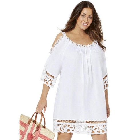 Swimsuits For All Women's Plus Size Off-The-Shoulder Cover Up