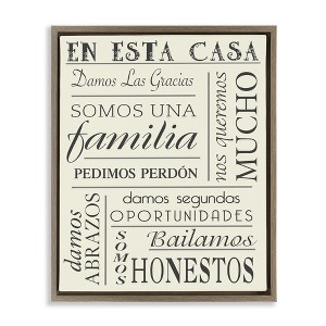 Stupell Industries En Esta Casa Familia Black Floater Framed Canvas Wall Art - 1 of 4