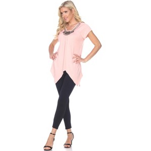 Women's Embellished V-Neck Fenella Top Tunic - White Mark - 1 of 3