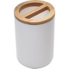 Evideco French Home Goods Elegant Toothbrush Holder with Bamboo Top - Modern Bathroom Organizer for Toothbrush & Toothpaste - 2 of 4