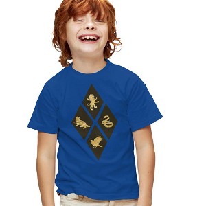 Boys' Harry Potter Diamond Lion Raven Snake And Badger T-Shirt - 1 of 4