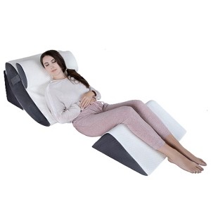 Kӧlbs Bed Wedge Pillow Chic Jacquard Cover Wedge Pillow for Sleeping and Acid Reflux, Heartburn (4 Piece Wedge Set) - 1 of 4