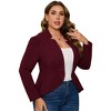 Coolmee Women Large Size Casual Blazer Open Front Long Sleeve Ruffle Hem Work Office Cardigan Jackets - 4 of 4