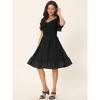 Seta T Women's Flowy Chiffon Summer Smocked V Neck Flutter Short Sleeve Ruffle Mini Dress - 2 of 4
