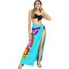 LA LEELA Womens Bikini Wrap Beach Swimwear Cover Up Summer Wraps Pareo Sarong Swimsuit Coverup for Women One Size Blue, Floral - 4 of 4
