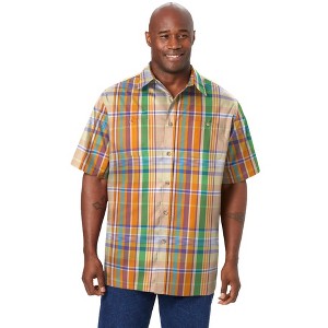 KingSize Men's Big & Tall Short-Sleeve Plaid Sport Shirt - 1 of 4