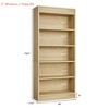 5 Tier 71" Tall Bookcase w/Display Rack & Fluted Design, Farmhouse Bookshelf w/ Wood Base, Wood Bookshelf Rustic Vintage Book Shelf for Office Library - 2 of 4
