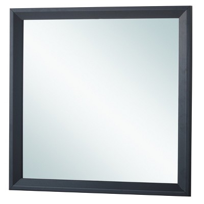 GlasFlength Decorative Wall Mirrors Contemporary Framed Mirror with Sleek Clean Simple Design for Modern Living Room, Black, 36"*2"*36"