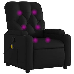 vidaXL Massage Recliner Chair - Black Faux Leather, 6-Point Vibration Massage, Adjustable 135 Degrees, Cup Holders, Side Pocket - 1 of 4