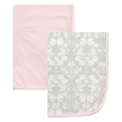 Hudson Baby Infant Girl Cotton Swaddle Blankets, Damask, One Size
