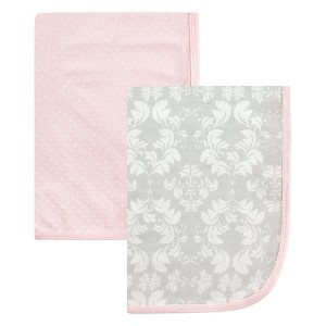 Hudson Baby Infant Girl Cotton Swaddle Blankets, Damask, One Size - 1 of 1