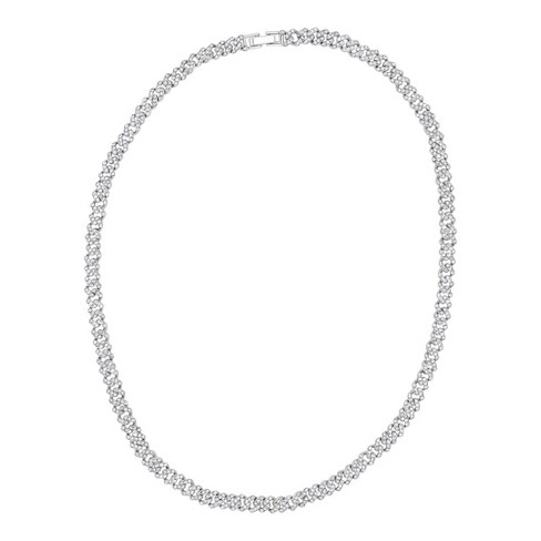 Adornia Silver Plated 8mm Crystal Curb Chain Necklace - image 1 of 4