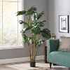 Okak Indoor Artificial Monstera Tree with Grossy Leaves and Rough Trunk, Indoor Faux Plants with Pre-Potted Design, Fake Plants for Indoor, Green - 2 of 4