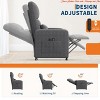 Power Recliner Chair w/ Massage and Heat - Adjustable Electric Recliner 105° to 150°, Ergonomic Overstuffed Tall Back, 2 Side Pockets and USB Port - 4 of 4