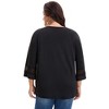 Agnes Orinda Women's Plus Size Hollow Out Gathered Patchwork Long Sleeve Pleated Tunics Casual Blouse - 4 of 4
