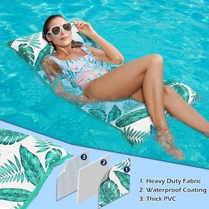 Jasonwell Water Hammock Pool Floats - 4-in-1 Inflatable Lounge Chair, Saddle, Drifter, Green, Perfect for Pool, Lake & Beach Relaxation - 1 of 4