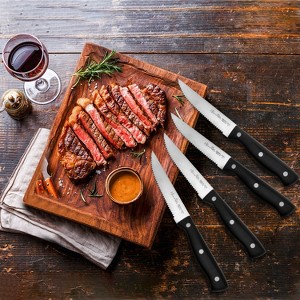 ZACHVO Steak Knives Set of 8, 4.5" Steak Knives, Full Tang Premium Stainless Steel Serrated Steak Knives Set with Gift Box - 1 of 4