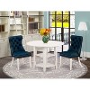 HomeStock 3-Pc Linen White Finish Round Solid Wood Top With Dropleaf Dining Table Set - 2 of 4