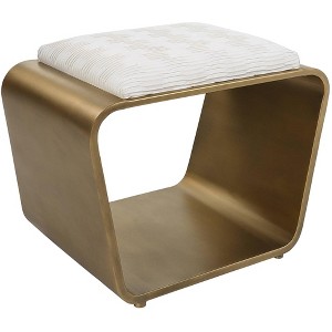 Uttermost Hoop 24" Wide Gold and White Small Accent Bench - 1 of 1