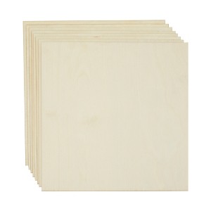 Bright Creations 8 Pack Wood Panels, Unfinished 3mm Birch Plywood Sheets, Arts and Crafts 12 x 12 in - 1 of 4