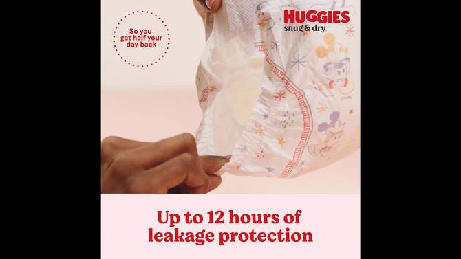 Huggies Snug & Dry Baby Disposable Diapers – (Select Size and Count), 6 of 9, play video