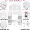 2-in-1 Wooden Kids Vanity Set,Tri-Fold Mirror, Stool & Drawer | Princess Pretend Play Makeup Dressing Table for Toddlers Ages 3+ - 2 of 4