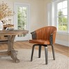 Art Leon Mid Century Modern Swivel Dining Chair with PU Leather and Poplar Legs - 4 of 4