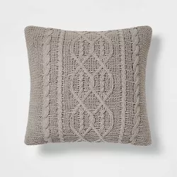Oversized Faux Fur Square Throw Pillow Gray - Threshold™ : Target