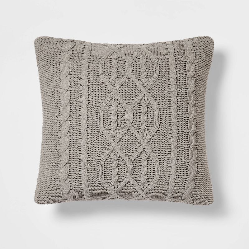 Oversized Cable Knit Chenille Throw Pillow - Threshold&#153;, 1 of 12