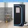 Vynxaria Portable Plus Type Full Size Steam Sauna tent. Spa, Detox ,Therapy and Relaxation at home.Larger Space,Stainless Steel Pipes Connector -Black - 3 of 4