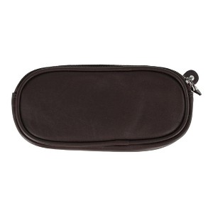 CTM Napa Leather Zip Around Double Eyeglass Case Holder - 1 of 3