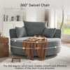 56.3'' Chenille Swivel Upholstered Round Sofa Chair with 360¡ã Swivel Base, 36.5'' Deep Seat, 3 Removable Pillows and Modern Circular Design - 4 of 4