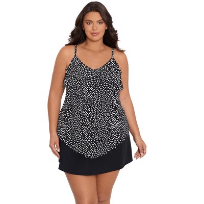 Trimshaper Women's Rachel 5 Tier Ruffle Tankini Swimsuit Top