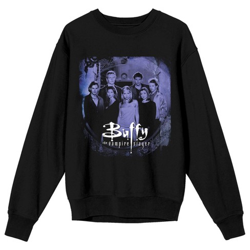 Buffy The Vampire Slayer Group Shot Long Sleeve Black Adult Sweatshirt ...