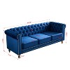 NicBex 84.65 Inch Modular Sectional Sofa Couch with Tufted Backrest Mid-Century 3-Seater Sofa with Gold Ribbon Decoration for Living Room - 3 of 4