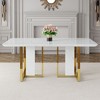NicBex Dining Room Table Modern Dining Table Counter Height Table with Unique Metal Legs for Living Room, White - 3 of 4