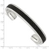 Black Bow Jewelry Men's 10mm Stainless Steel & Black Textured Leather Cuff Bracelet - 4 of 4