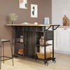 Bestier Rolling Kitchen Utility Cart with Collapsible Surface Extender, 6 Shelves, 1 Cabinet, 1 Drawer, Dual Side Handles, & Hanging Peg Holes - 4 of 4