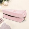 Unique Bargains Corduroy Rectangular Letter Makeup Bag Pink 1 Pc - 3 of 4
