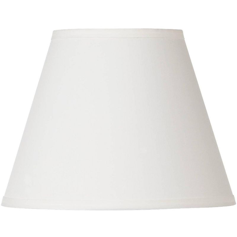 Brentwood Off White Small Lamp Shade 6" Top x 11" Bottom x 8" High x 8.5" Slant (Spider) Replacement with Harp and Finial, 1 of 8