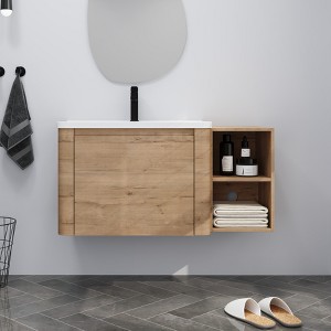 GDFStudio Nibley Wall-Mounted Bathroom Vanity with Ceramic Sink - 1 of 4
