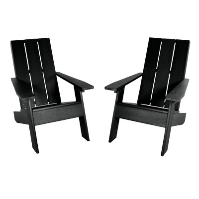 Italica 2pk Modern Adirondack Chairs Black highwood