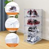6 PCS Shoe Organizer, Clear Plastic Stackable Shoe Organizer for Closet, Clear Plastic Stackable Shoe Box for Entryway Space Saving Collapsible Shoe - 4 of 4