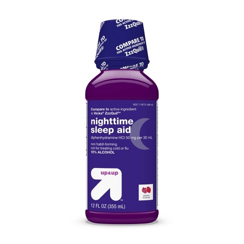 Diphenhydramine Hcl Nighttime Sleep Aid Liquid - Berry - 12 Fl Oz - Up &  Up™ : Target