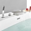 Cobbe Bathroom Brushed Nickel Bathtub Faucet Set with Handheld Shower and 10.24-Inch Wide Waterfall Spout Single Handle Dual 4-Hole Installation - 4 of 4