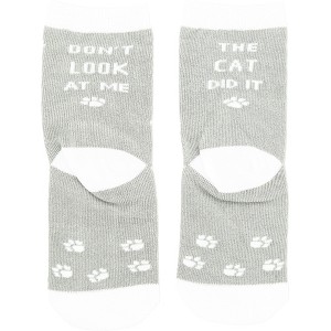 Pavilion Gift Company - Cat Did It - 2T-4T Crew Socks - Socks - 1 of 4