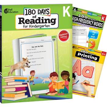 Shell Education 180 Days Reading, High-Frequency Words, & Printing Grade K: 3-Book Set