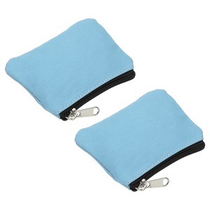 Unique Bargains Canvas Portable Change Coin Purse Pouch with Zipper 2 Pcs - 1 of 4